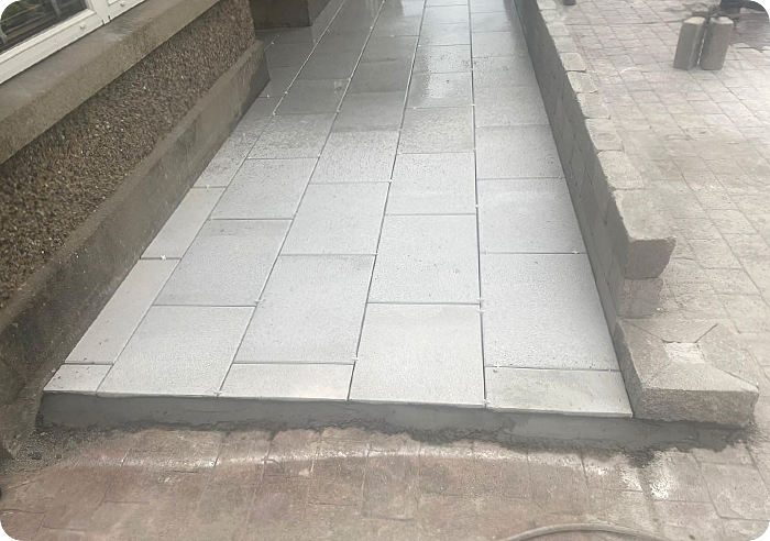 Porcelain Patios and walls being installed in Dublin