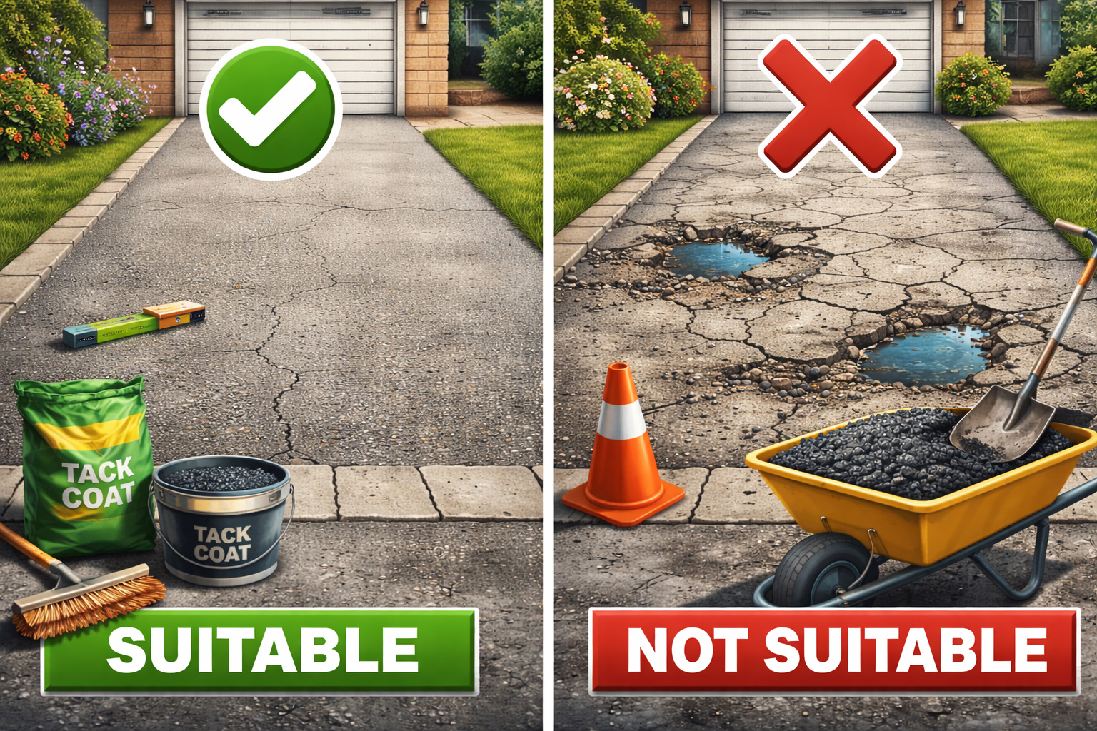 can you lay tarmac over concrete